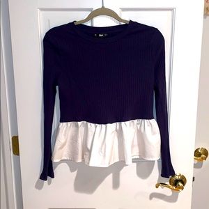 Cropped Peplum Sweater